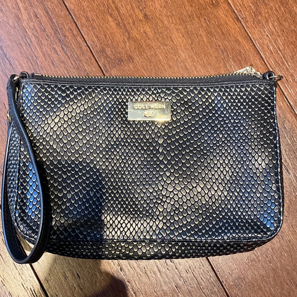 Cole Haan black and gold clutch
